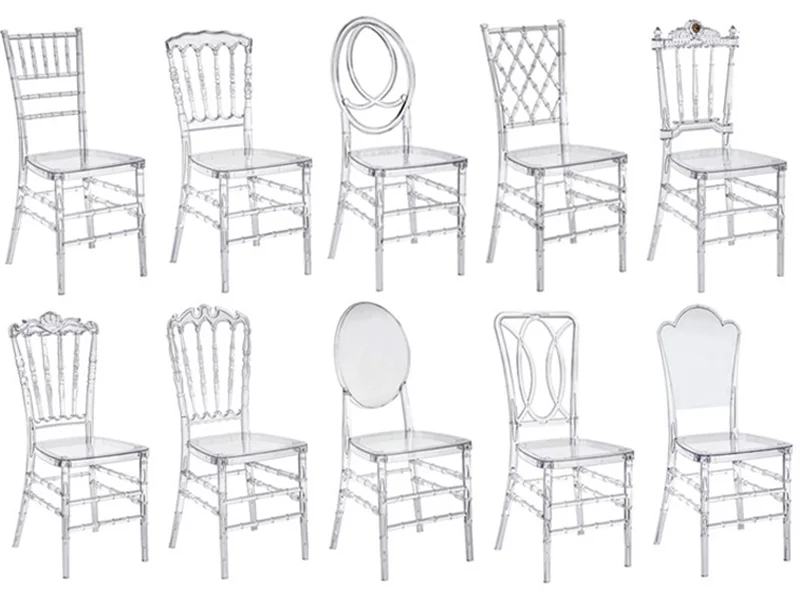 Stackable Hotel Events Plastic Chair Crystal Acrylic Transparent