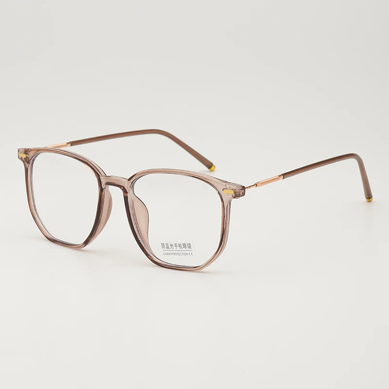 2024 New Eyeglass Frame Large Frame Irregular Flat Mirror Anti Blue Light Glasses Frame Female