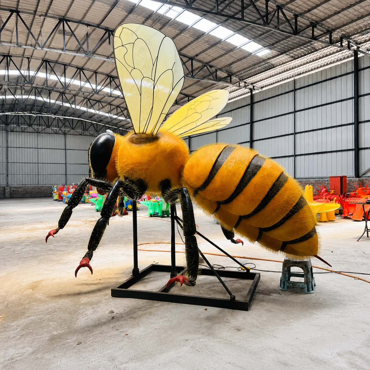 Dino City Realistic Life Size Silicone Steel Animatronic Busy Bee Animal Model for Indoor Outdoor Use