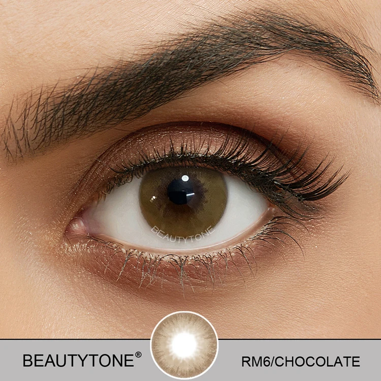 HOT fresh looking Chinese cosmetic wholesale color contact lens cheap 3 tone soft yearly  eye colored contact lenses