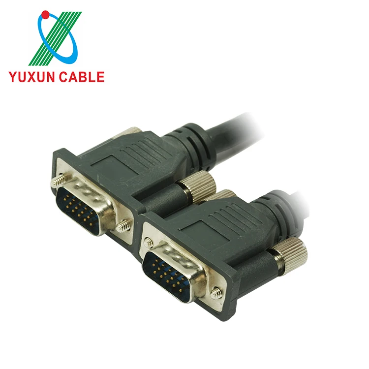 YUXUN OEM VGA Computer Monitor Cable 15pin VGA to VGA Cable Without Screws