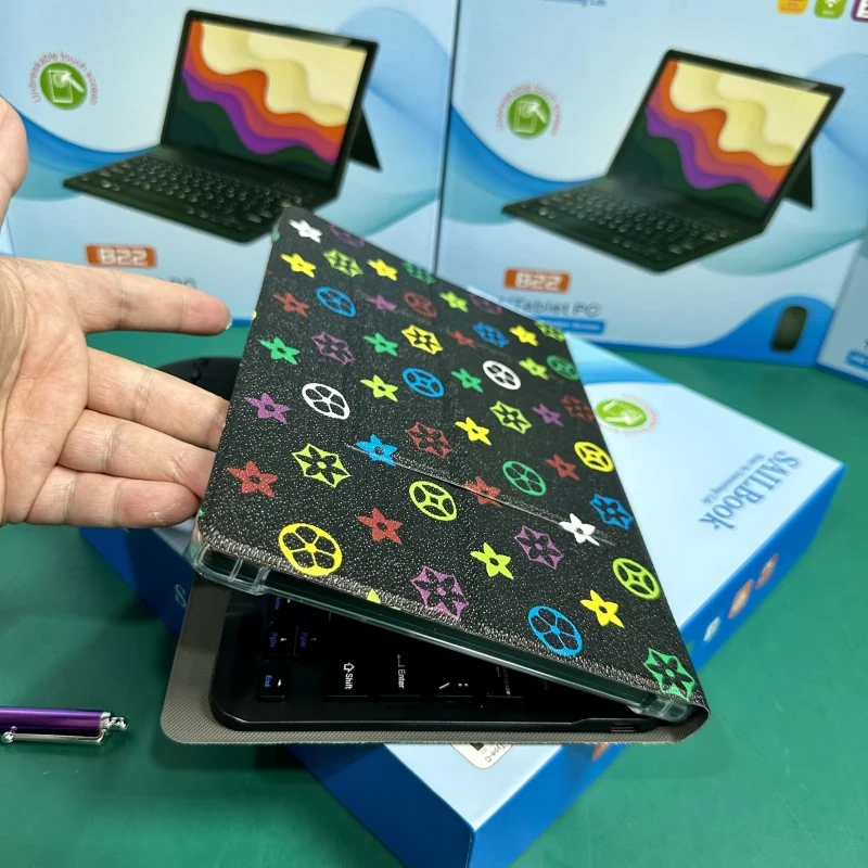 10 Inch Tablets With Sim Card SAILBook B22 10.1 Android Tablet HD Screen with a Keyboard and Mouse 5600mah Tablet Pc for Kids