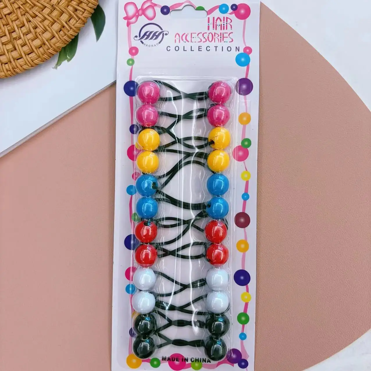 MYLULU Mixed Color Small Knocker Ball Hair Ties Band Elastic Hair Rubber Bands Ponytail Holder