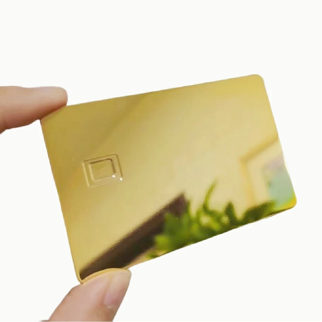 Luxury 24k Polished Mirror Gold Metal Credit Card Blanks & Oem/odm