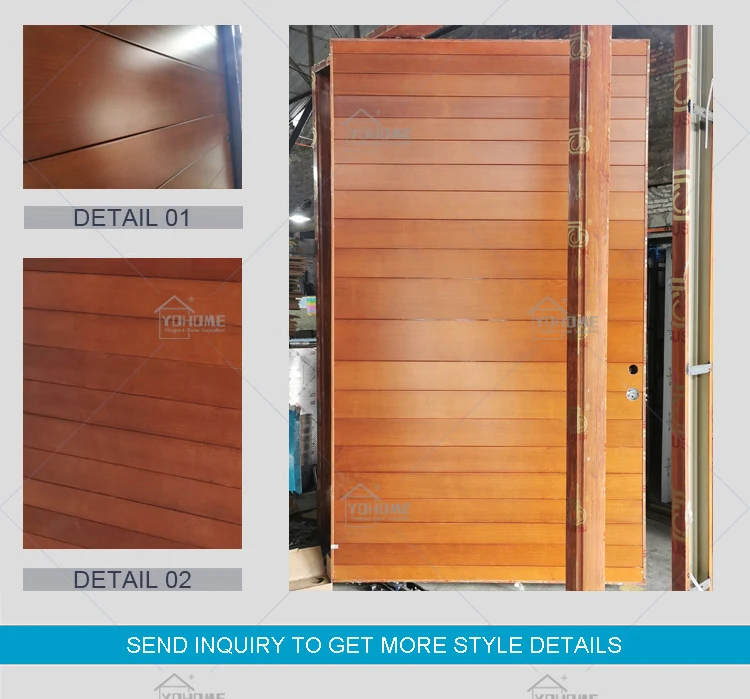 China Top Manufacturer High Quality American Pivot External Security Doors for House Wooden Front Entry Exterior Door