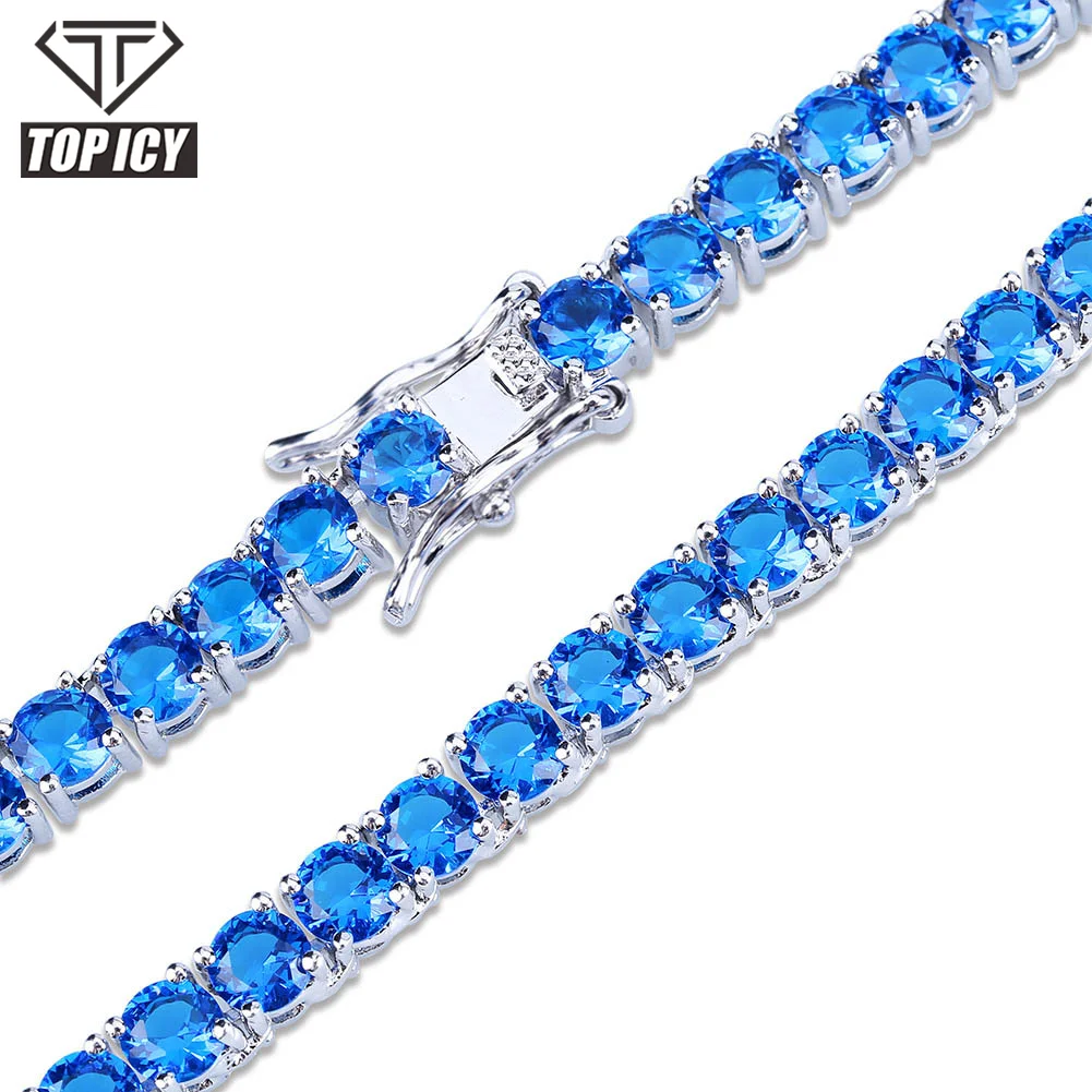 Aaa Cz Zircon Colorful Tennis Chain 