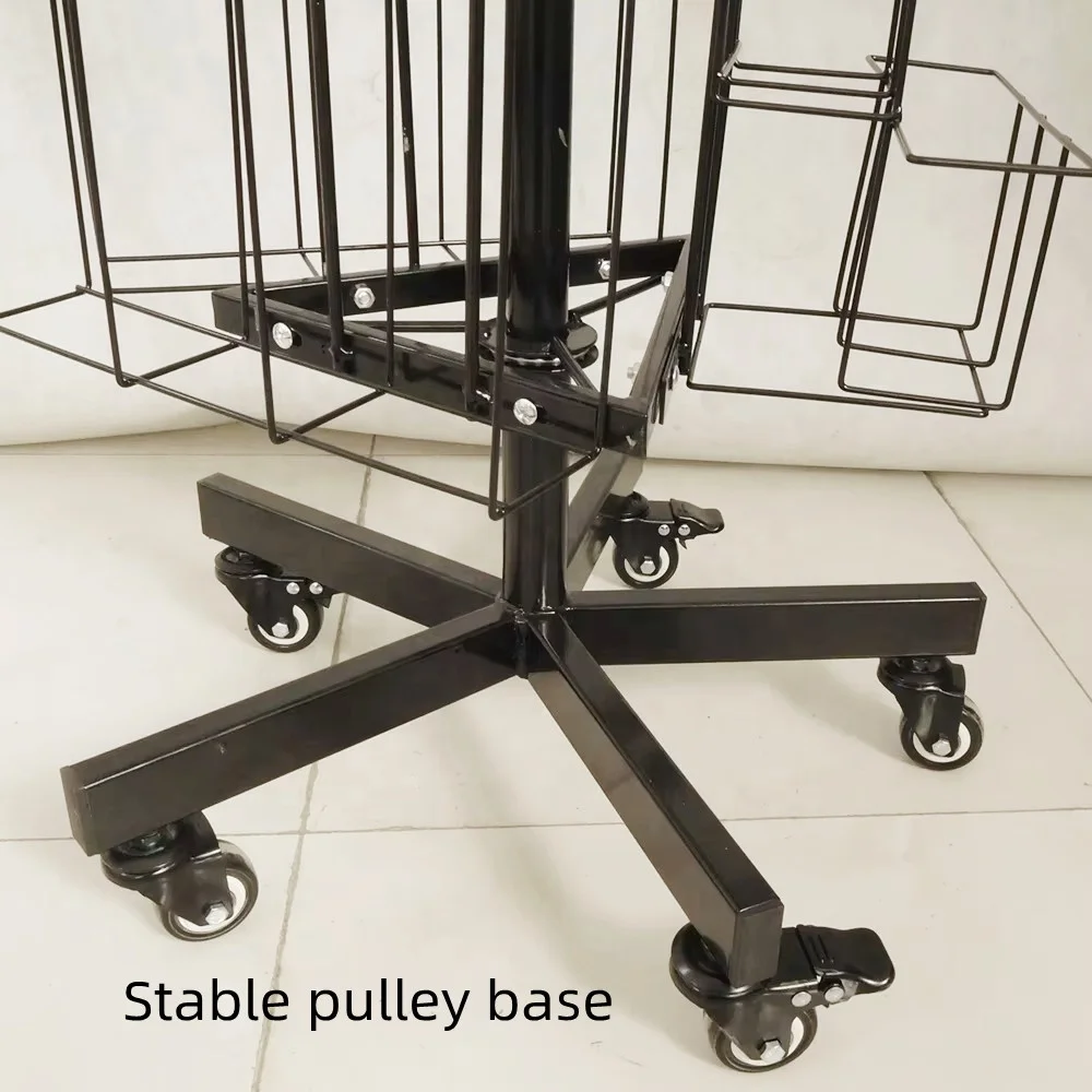 Custom Store Retail Gift Greeting Card Spinner Rack Brochure Postcard Note Book Magazine Metal Wire Rotating Display Stand