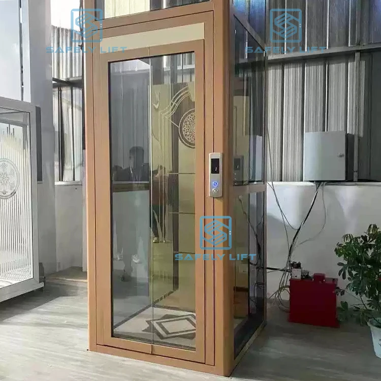 Безопасно 2-этажный уютный и маленький домашний лифт вилла Лифт все стеклянные дома для продажи