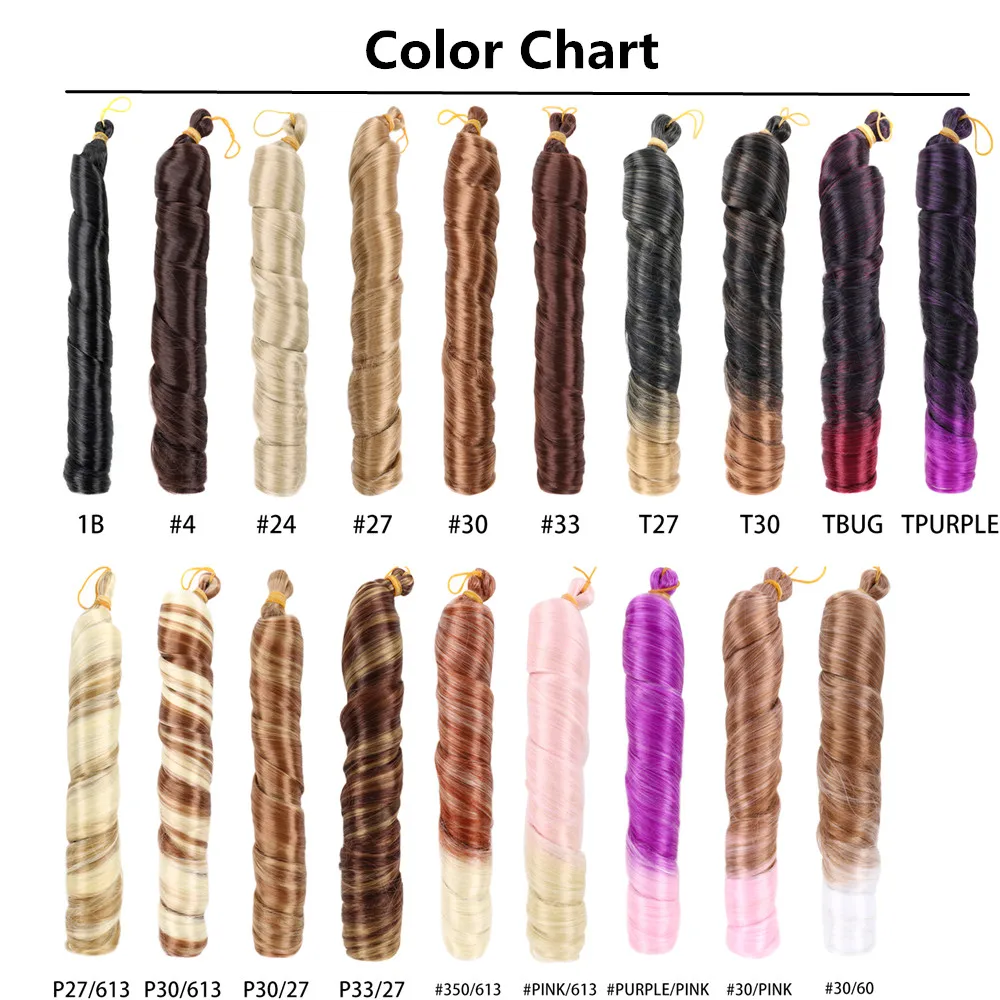 12 Inch 22 Inch  24 Inch 28 Inch French Loose Wave Crochet Braids Hair, Spiral Curly Synthetic Hair for Black Women