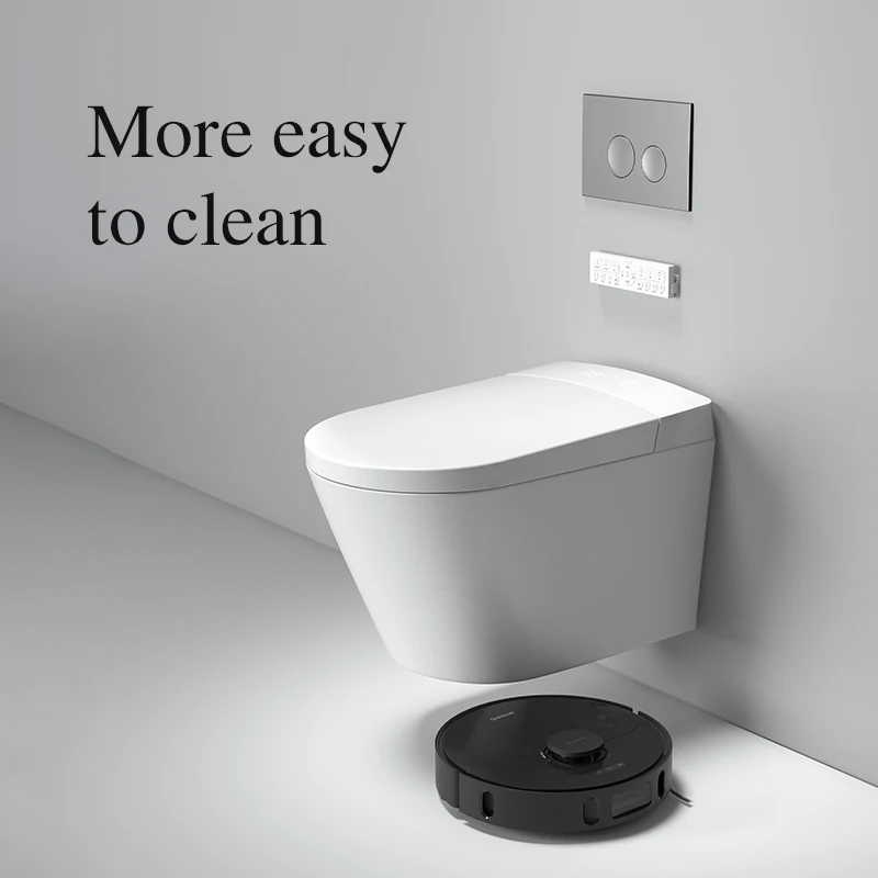 European standard smart wall mounted toilet and water tank bathroom white electric toilet