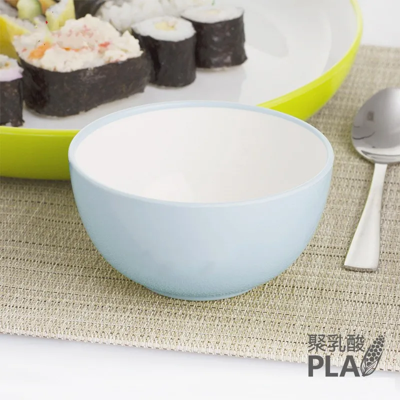 biodegradable bamboo pla food feeding rice bowl