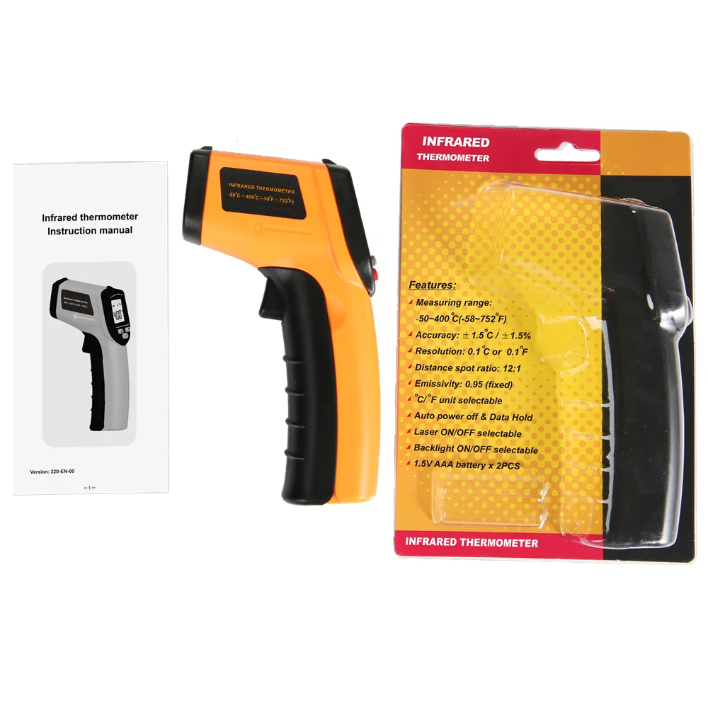 Hedao GM320 Fast Shipping Hot Cold IR Infrared Gun Type Thermometer for Industrial Household Temperature Gun