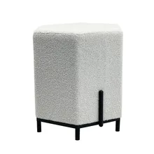 Hot Sale Living Room Furniture Ottoman Design Pouf with Gold Leg