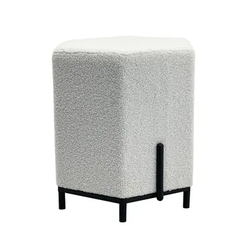 Hot Sale Living Room Furniture Ottoman Design Pouf with Gold Leg