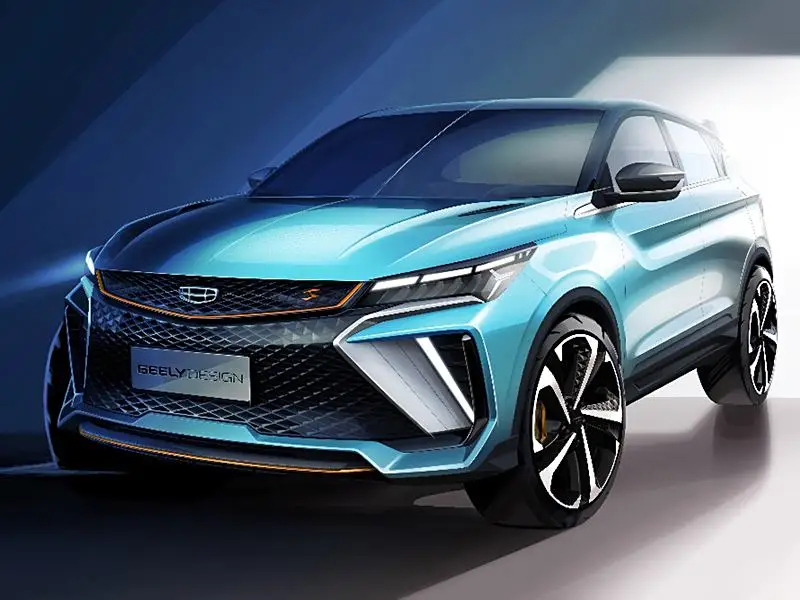 product china gasoline geely fwd coolray blue color cheap russian version camping city car geely binyue cool 2025 geely binyue-5