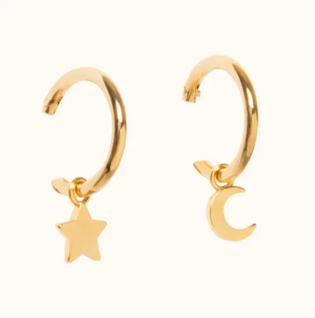 Wholesale Elegant 925 Sterling Silver Filled Women's Big Star Hoop Earrings
