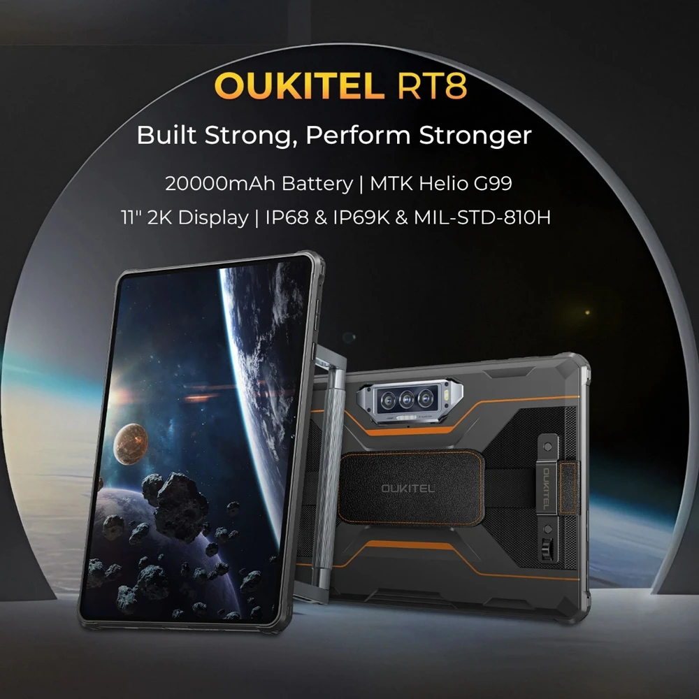 OUKITEL RT8 Rugged Tablet 6GB+256GB 11 Inch Touch Screen Dual SIM