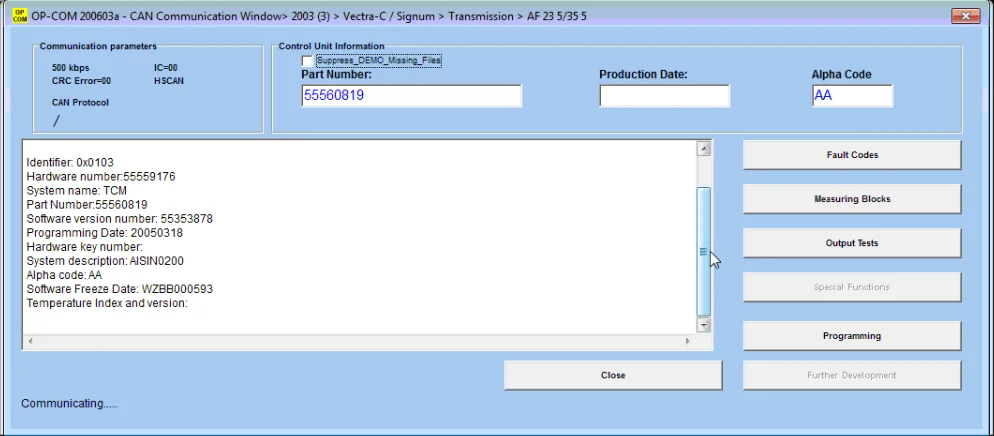 a++ opcom 2021 200603a diagnostic tools