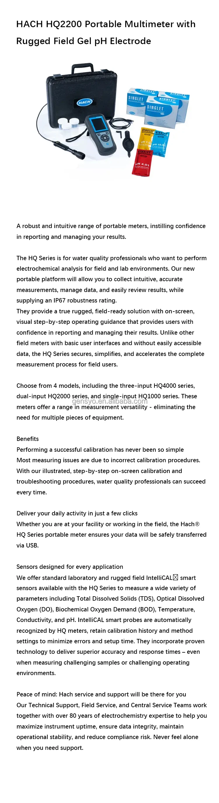 Hach Hq2200 Portable Multimeter With Rugged Field Gel Ph Electrode Buy Hach Hq2200 Portable 9237