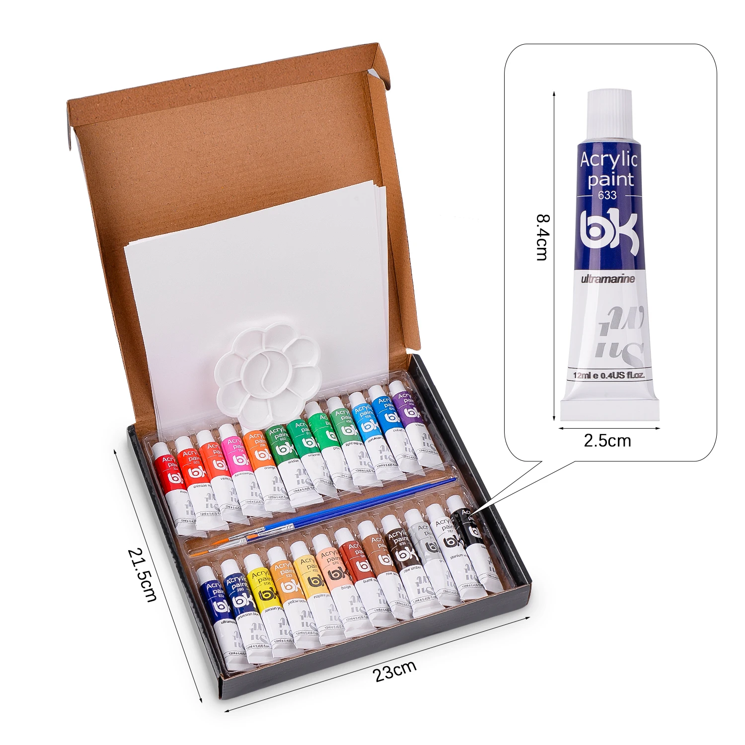 12/24 Colors/ Box Professional Acrylic Paint Set 12ml Fabric