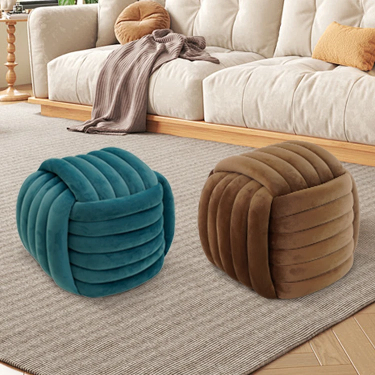 2026 New Design Modern Mink Square Footstool Living Room Ottoman Stool