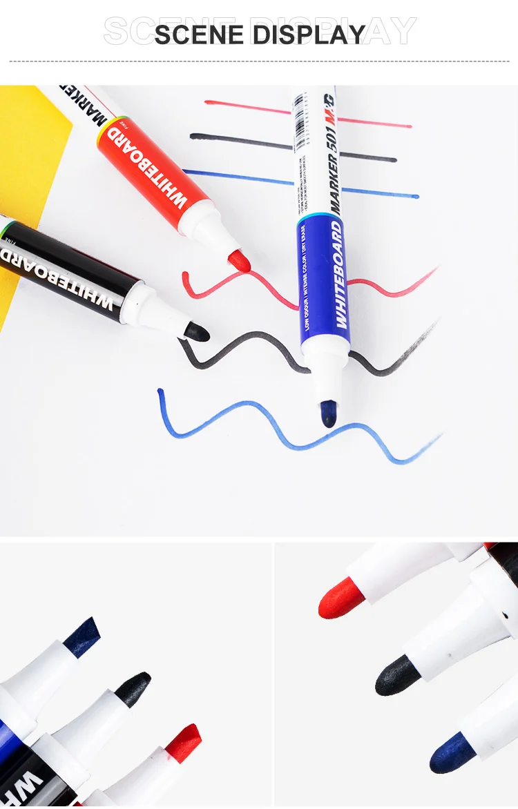 M & G Economical Whiteboard Marker Pen Black Blue Red Office Stationery Supplies Whiteboard
