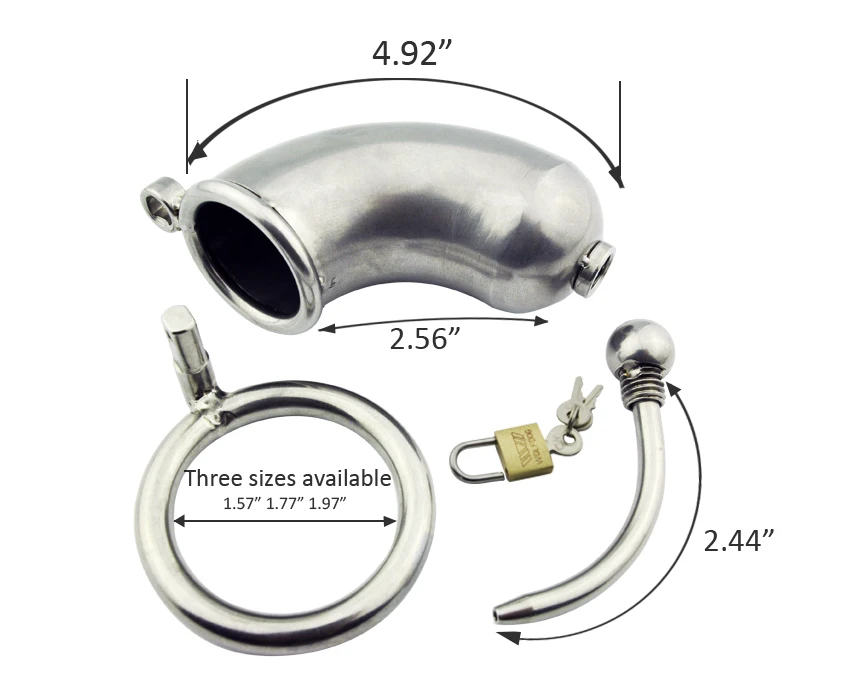 Chastity Device Male Stealth Lock Cock Cage with Urethral Sound Cock Ring Penis Trumpet Cage Sex Toy for Men