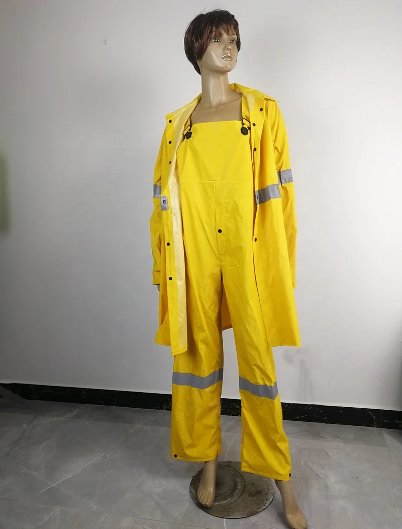 PVC Polyester Work Suit Heavy Duty Raincoat for Adults