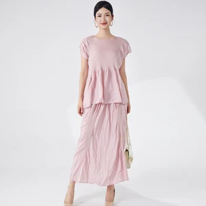 2025 Latest Design Fashion Two Piece Casual Top and Skirt Two Piece Set