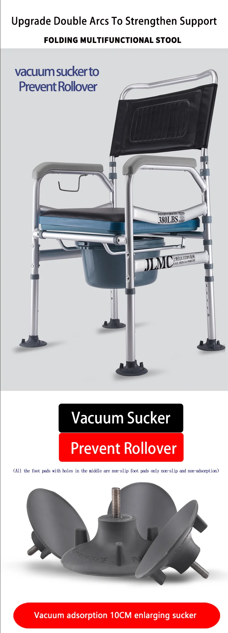 Modern Adjustable Shower And Commode Chair Premium Commode Chair For