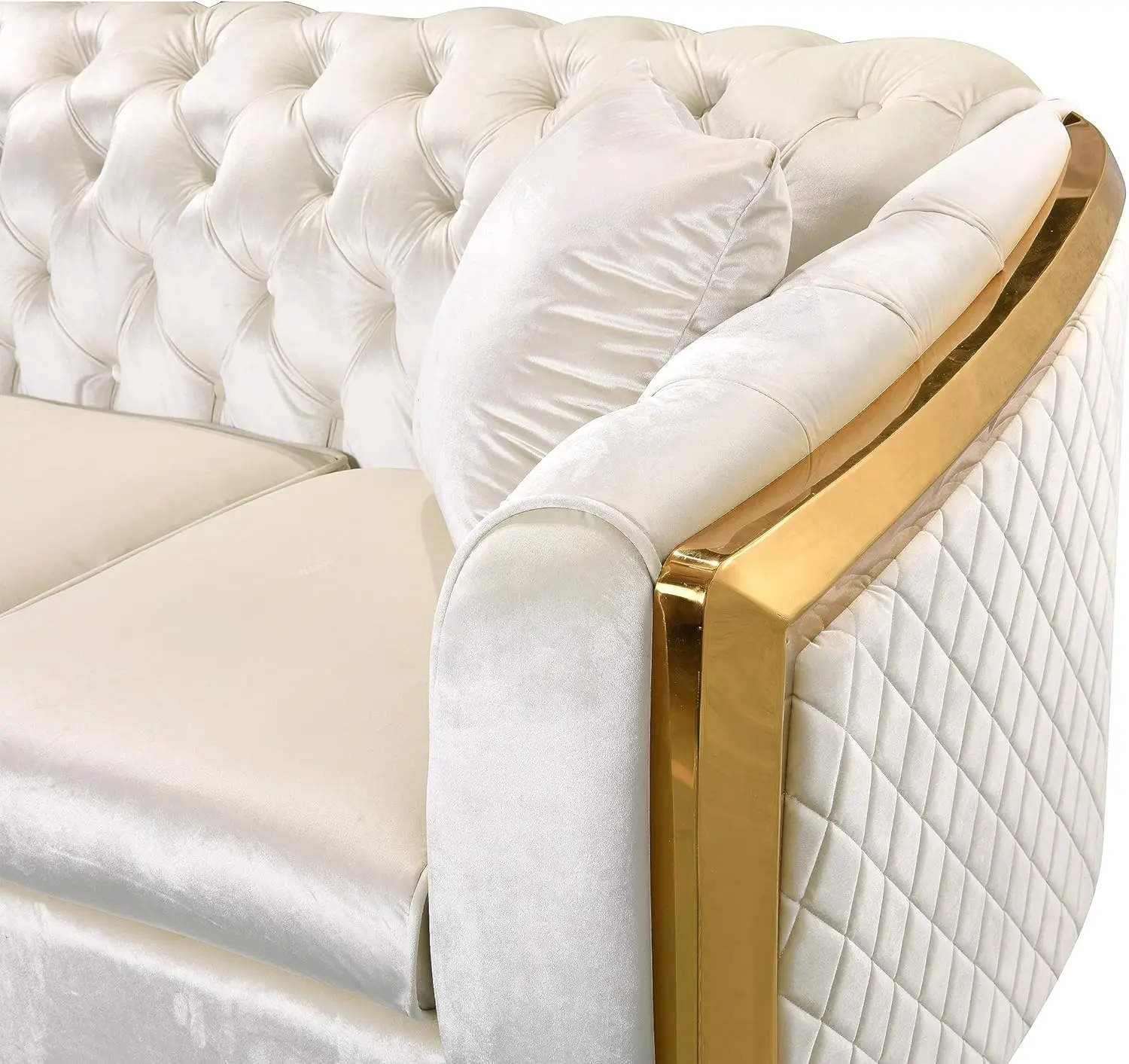 Nova Light Luxury Living Room Tufted Couch Set Furniture Velvet ...