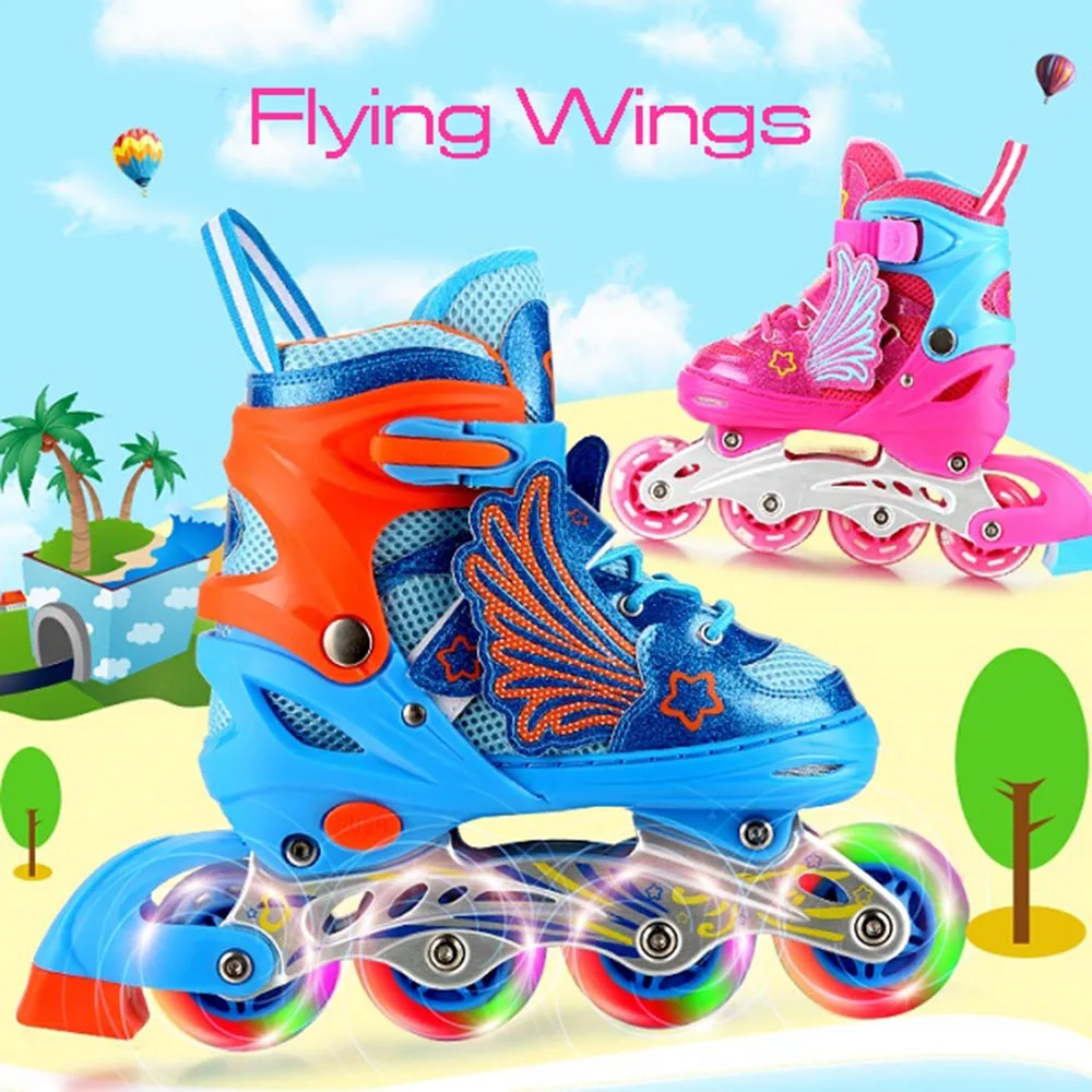 2-in-1 Inline Roller Skates with Flash Wheels for Beginners Kids