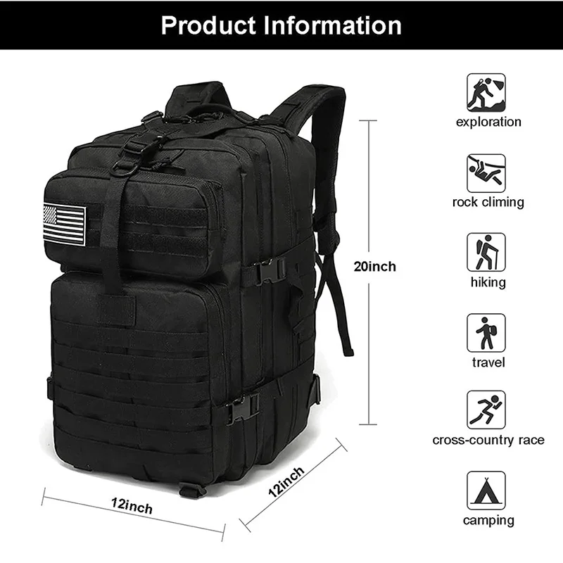 Tactical Assault Rucksack Big Capacity Tactical Backpack Bag Multipurpose Tactical Backpack for Outdoor