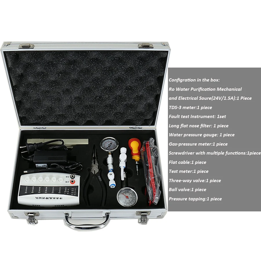 Water Quality Testing Tool Kit Set Water Purifier PH Chlorine Reagent Detection Instrument