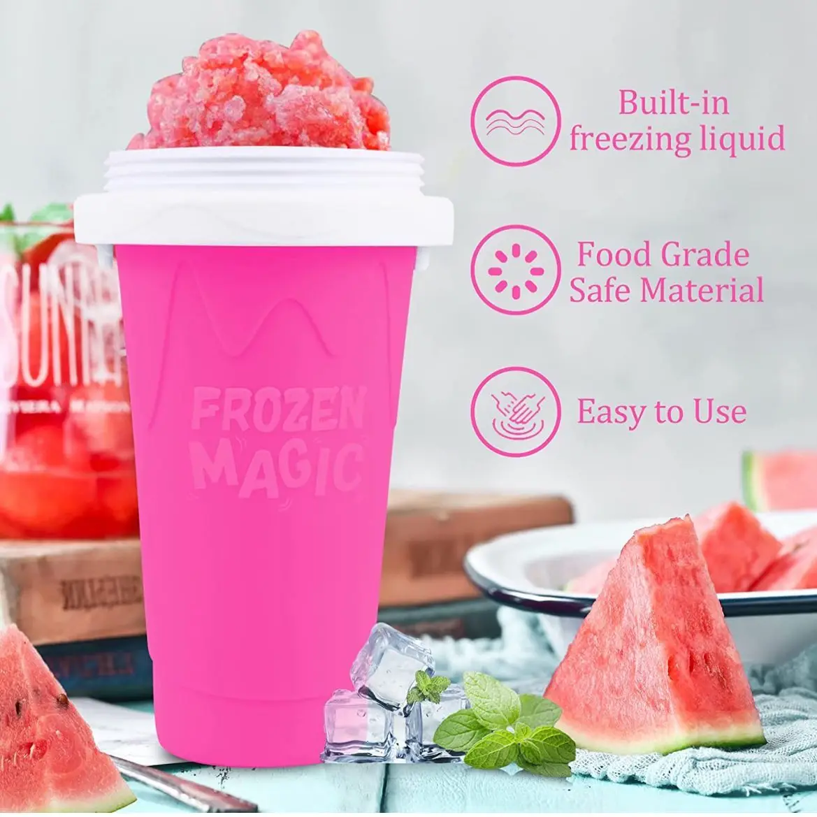 Tik Tok Frozen Magic Cup Food Grade Silicone Slushy Making Machine ...