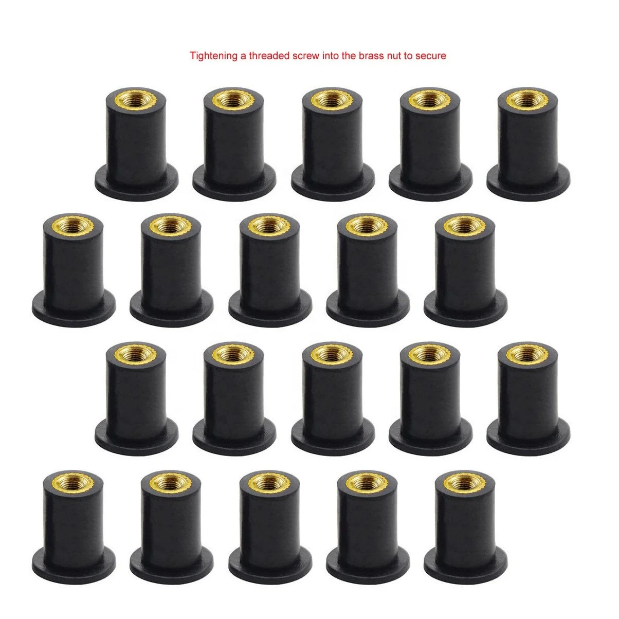 M5 brass Rubber Well Nutsert Blind Fastener rivet nut fishing kayak accessories jack rubnut details