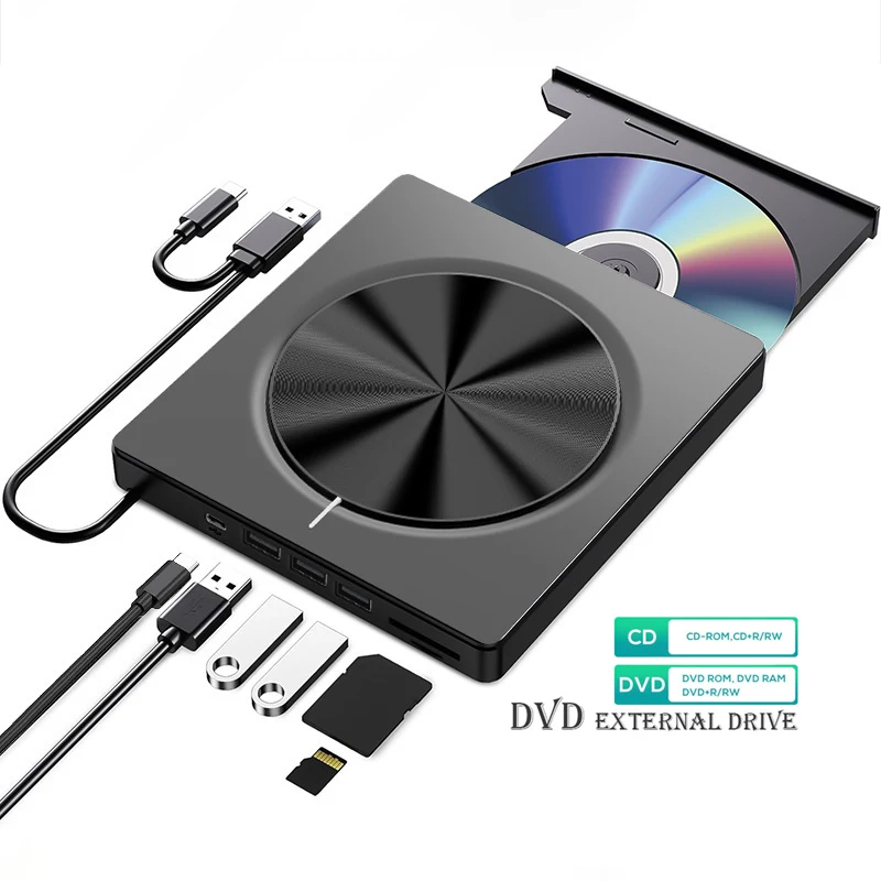 Welcome OEM Order, Factory Whole Selling Multi-functional 5gbps 7-in-1 Optical Dvd-rw Cd-rw Drive Burner External Cd Usb 3.0 Type-c Writer Player For Laptop & Notebook - Buy Portable External Wholesale High-speed Read And Write Usb3.0 &type-c Dvd Burner Notebook Universal cd Rom Disk Reader universal Burner Mobile burner Optical Cd Rom usb Type-c multi-functional 5gbps Usb3.0 Type-c Cd Dvd Burner 7 In 1 Optical Dvd-rw Cd-rw Drive 7 In 1 External Usb 3.0 Type-c Cd Dvd Writer laptop Notebook Cd Dvd Burner 7 In 1 Universal Optical Drive