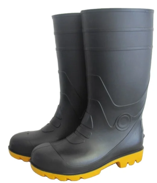 Factory Cheap Protective PVC Rubber Chemical Anti-slip Safety Work Mining  Unisex Agriculture Farming Boots