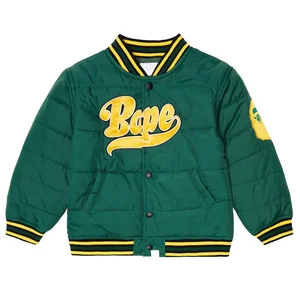 Wholesale Customize Label Logo Kids Boy Life Jacket Winter Children Letterman Jackets