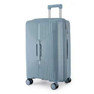 Factory Direct Luxury Simple Large Capacity PP Hard Shell Luggage Set Lock Drawbar Waterproof Zipper Polyester Cartoon