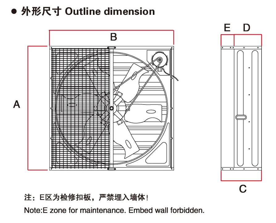 Steel Blades Exhaust Fan, 1380mm, Stainless - detail 10