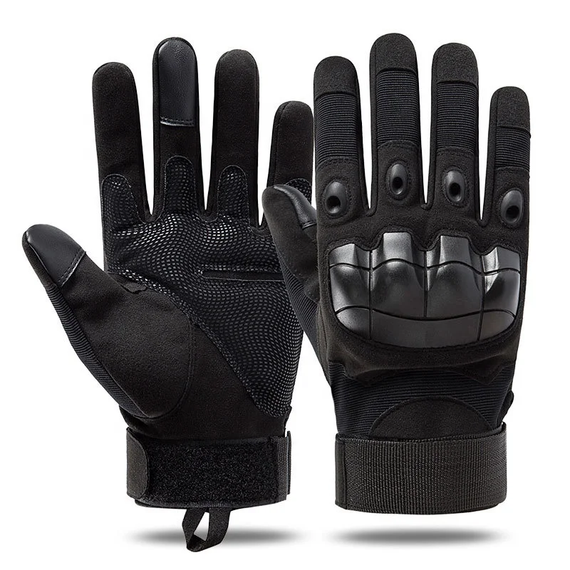 Men's Fingerless Leather Motorcycle Gloves - Carbon Fiber Knuckle Protection