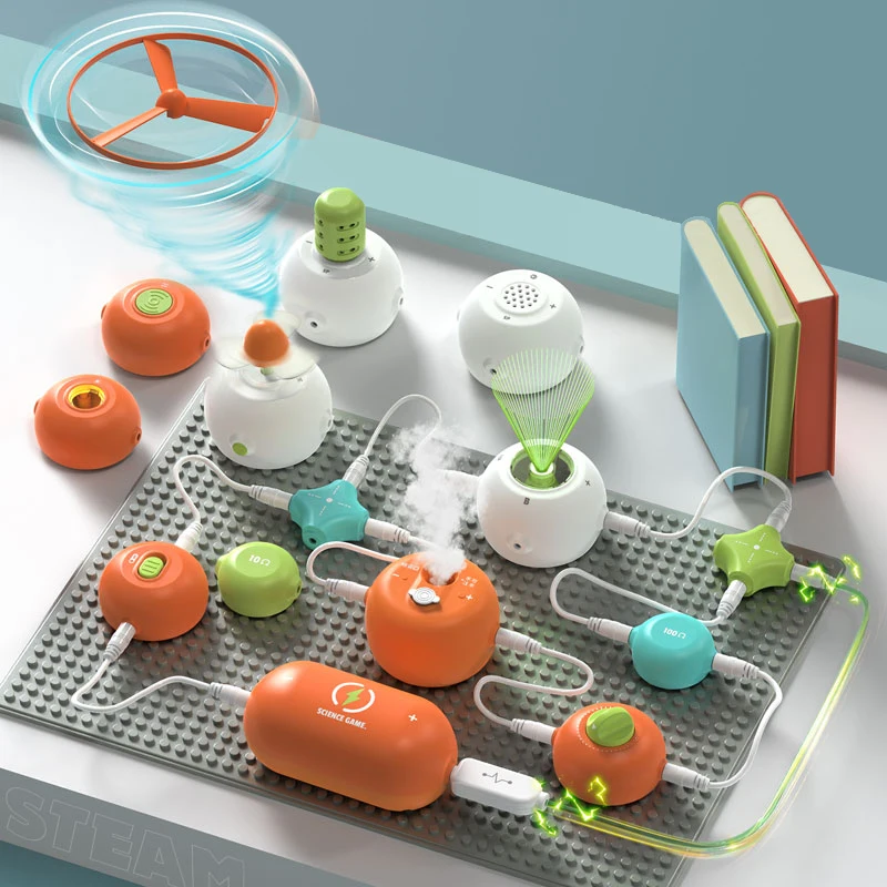 New Science Experiment Electronic Building Block Set Kids Puzzle Power Assembly Toys Education Stem Toy Children Training Toys