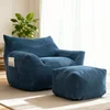 Bleu + velours côtelé