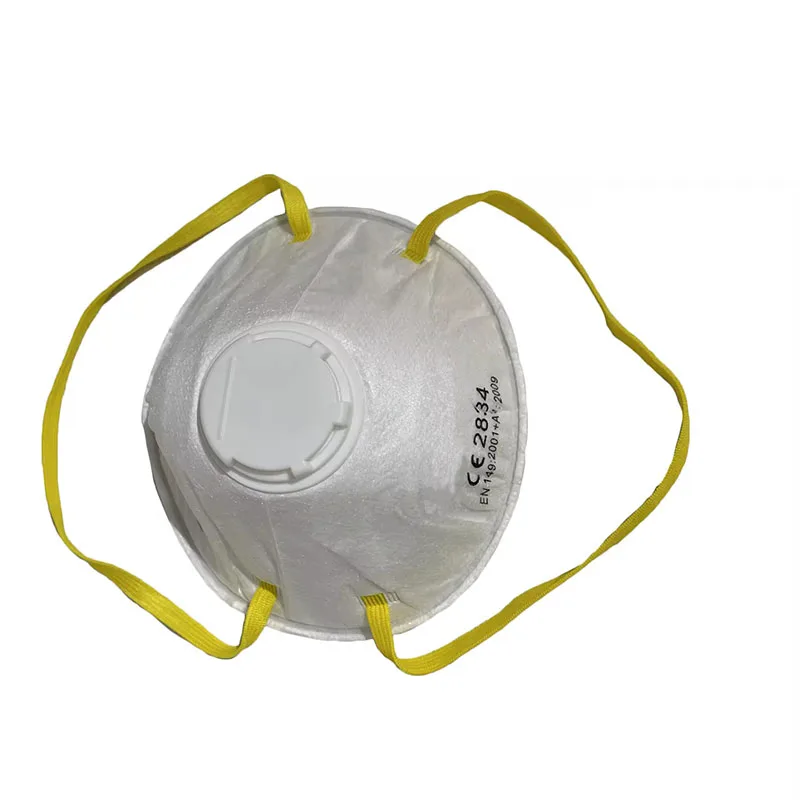 Dust protection Mask Ffp2 with Valve Head Straps Building Dust Masks 10pack White EN149 FFP3 Dust Mask Factory Prices