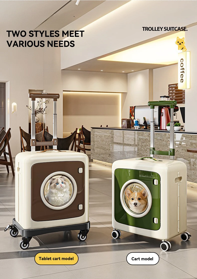 product pet stroller with storage bag foldable travel carrier for cats dogs large capacity portable pet cage with wheels-9
