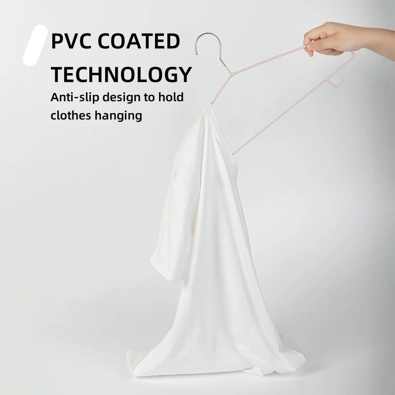 SOLELY Hot-selling Clothes Hanger PVC plastic hanger Laundry Cloth Hanger with Trouser Hooks For Clothing