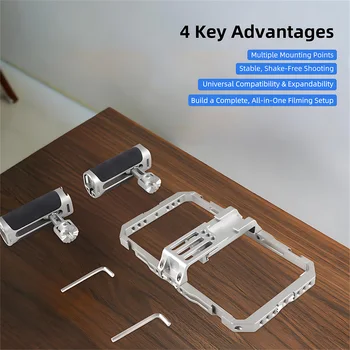 Universal Smartphone Phone Cage Stabilizer Wide Angle Aluminum Alloy for Video Recording Vlogging for 17 16 15 for Pixel detail image