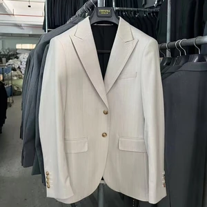 Men's Italian Style Velour Plus Size Business Casual Spring Summer Thin White Striped Polyester/Rayon V-neck Zipper Waterproof