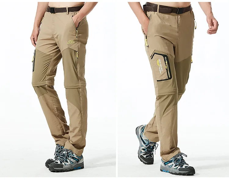 Convertible Detachable Trekking Hiking Outdoor Pants Black with belt -  Outdoor Adventure Gear